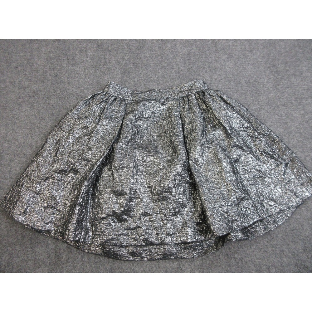 Kate Spade New‎ York Skirt Womens Medium Silver Metallic Skater Mini Lined Party